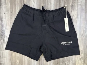 Fear Of God Essential Classic Fleece Sweatshorts Jet Black Men’s Size Large NEW - Picture 1 of 13