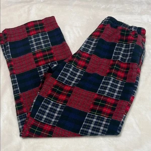 L.L. Bean Patchwork Flanell Lounge Hose - rot/marine kariert - Größe S - Bild 1 von 8