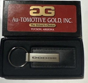 DODGE Black Leather & Metal Keychain NEW IN BOX - Bild 1 von 1