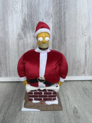 Декор винтажный Gemmy Simpsons Christmas Talking Santa Homer Stuck In Chimney 2004 - Изображение 1 из 4