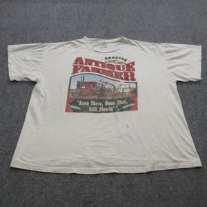 Camisa de Granjero Antigua De Colección Para Hombres 2XL Blanca Tractor Gráfico Camiseta Años 90 Algodón - Imagen 1 de 17