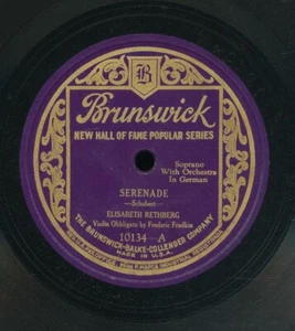 78tk-classical-BRUNSWICK 10134-Elizabeth Rethberg-Soprano(Serenade/Solvejg's  - Picture 1 of 2