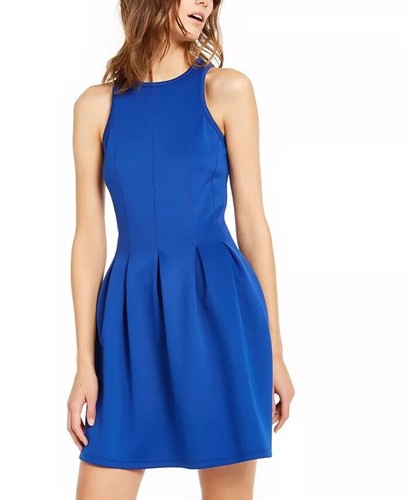 NUOVO ABITO MICHAEL KORS BLU ABETE E SVASATO TAGLIA XL $140