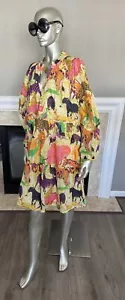 J Crew Tiered Popover Dress In Ratti Safari Print Womens Size XL ๐ฅ๐ฅ - Picture 1 of 10