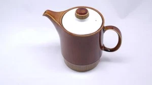 England Poole Tea Pot Vintage Collector Brown Ribbed Bottom Design - Picture 1 of 7