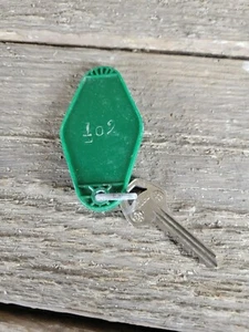 Vintage Motel Key Fob Room Green Room 102 - Picture 1 of 2