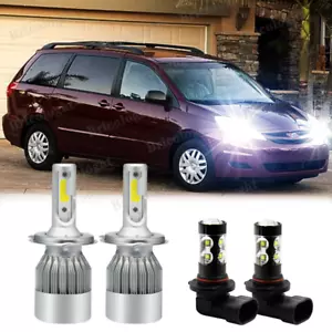 For Toyota Sienna 1998-2003 LED Headlight 6000K High/Low Beam + Fog Lights Bulbs - Picture 1 of 12