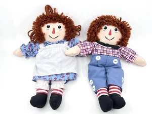 Hasbro 2000 12" Raggedy Ann and Andy Stuffed Toy Ragdoll Yarn Hair - Picture 1 of 12
