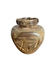 STUDIO HANDGEWORFENE KERAMIK VASE SIGNIERT UND DATIERT - Bild 1 von 10
