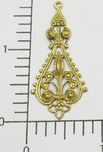 27663         2 Pc. Brass Oxidized Filigree Dangle Jewelry Finding - Picture 1 of 1