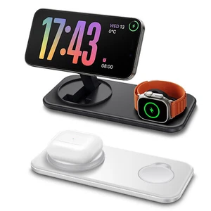 2in1 Magnetic Wireless Charger Station Dock For Apple Watch 10 iPhone 16 15 14 - Picture 1 of 22