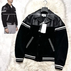 Auténtica Maison Margiela No. nueva 10, Chaqueta de cuero gamuza a rayas negra - Imagen 1 de 20