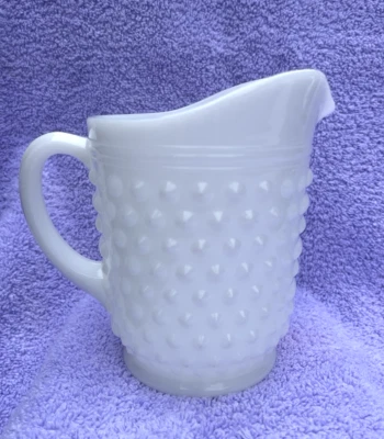 Vintage Anchor Hocking Hobnail Milk White Glass Pitcher 5” Height - #9 - Image 1 of 4