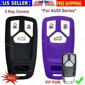 2pcs Silicone Rubber Remote Cover Holder Case Fob Protector For Audi Smart Key - Picture 1 of 4