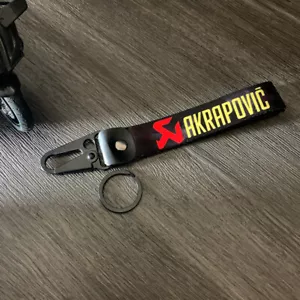 Akrapovic Motorcycle Keyring MotoGP Bike keychain with wrist strap Car Gift AU - Picture 1 of 9