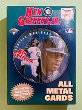 KEN GRIFFEY JR-HOF 1998 Metallic Impressions Sealed All Metal Cards w/Gold Card