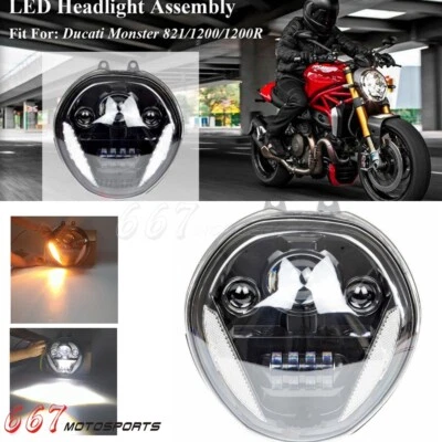 For Ducati Monster 821 1200 1200R 1200S 14-17 Motorcycle LED Headlight Assembly - Image 1 of 4