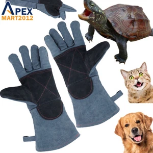 Anti Bite Gloves Training Handling Snake Cat Dog Pet Leather Safety Protection - Picture 1 of 10