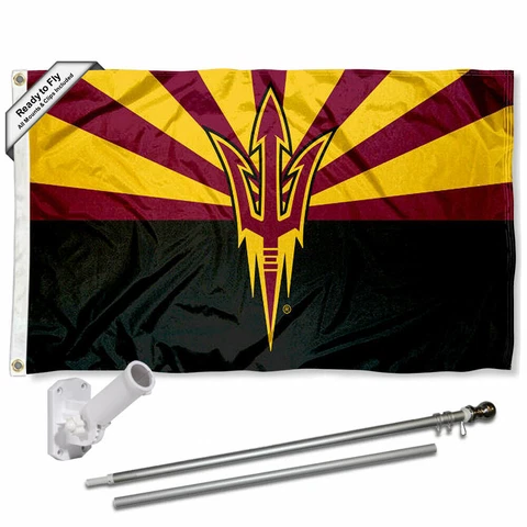 Arizona State Sun Devils AZ State Flag Pole and Bracket Gift Package Cover