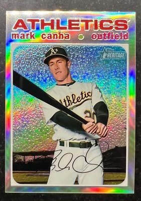 2020 Topps Heritage Chrome Spring Mega Box Refractor Mark Canha #60 551/571 - Image 1 of 2