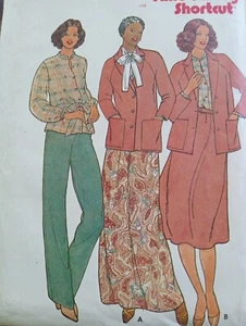 UC Talla 12 Vintage Años 70 Pantalones Falda Blusa Chaqueta Butterick 6508 - Imagen 1 de 2