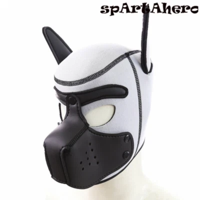Máscara con capucha para juego de rol de mascotas correa esclavo cachorro rol fetiche máscara Foto 1 de 4
