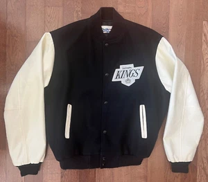 Chaqueta de iniciación con manga de cuero ChalkLine de Los Angeles Kings de colección XL rara de los años 80 - Imagen 1 de 7