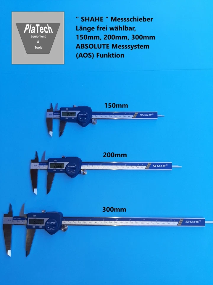 Digitaler Messschieber Schieblehre 150mm / 200mm / 300mm ABSOLUTE Funktion IP54 - Bild 1 von 4
