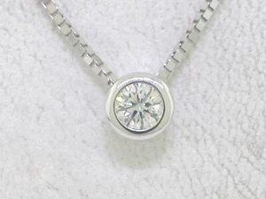 Colgante solitario brillante deslizante oro blanco 585 1 brillante 0,13ct TC lupa pura - Imagen 1 de 5