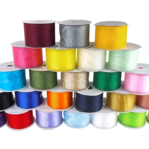 Sheer Organza Wired Ribbon, 2-1/2-Inch, 10-Yard - Picture 1 of 26