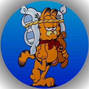 Ostia per torta compleanno festa immagine torta fondente - cialda Garfield P7 - Foto 1 di 1