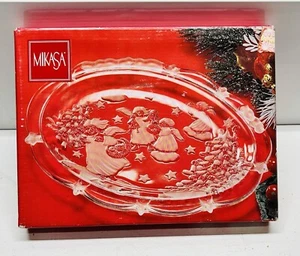 Mikasa 9" Holiday Lights ovale Platte mit Engeln Klarglas - NEU!!! VERSIEGELT! - Bild 1 von 8
