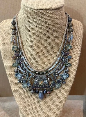 Precioso Collar Ayala Bar Hemlock Cristal/Vidrio/Tela/Hilo Acero Inoxidable Foto 1 de 4