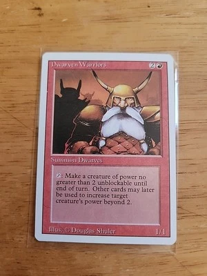 Dwarven Warriors - Revised - MTG Magic - Misprint - Incomplete Border - Image 1 of 2