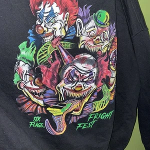 Six Flags 3XL Halloween Evil Scary Clowns Black Hoodie Amusement Park GLOW Scary - Picture 1 of 4