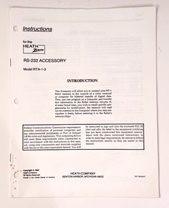 Hero Robot Instructions for the Heathkit RS-232 Accessory Model RTA-1-2 - Picture 1 of 1