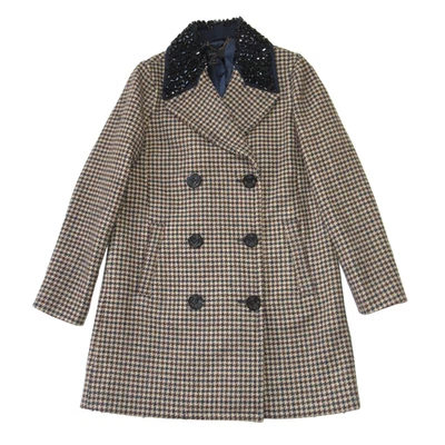 NWT J.Crew Captain Coat in Jeweled Houndstooth Beaded Wool Topcoat 10 $495 - Image 1 of 4