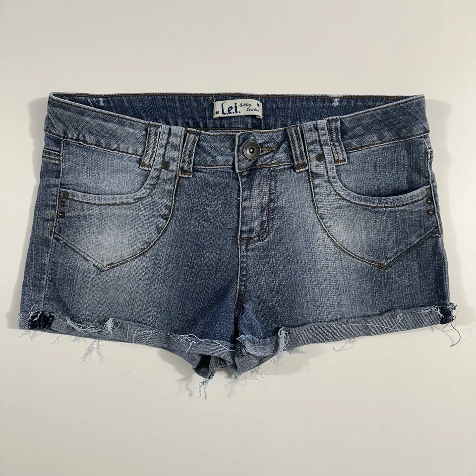 VINTAGE Y2K Lei Micro Shorts Size 11 Distressed Cut Off Retro Ashley Fit 2010 - Image 1 of 4