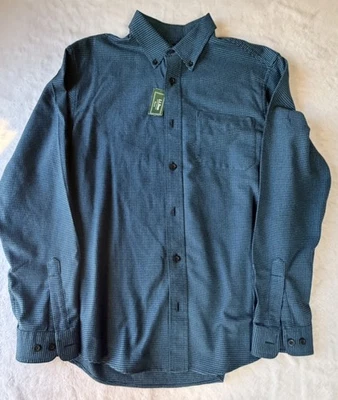 Camisa de franela LL Bean para hombre marina, azul Wicked Good Houndstooth ligeramente ajustada Foto 1 de 4