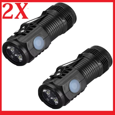 MINI TORCIA LED  POTENTE MAGNETICA BATTERIA RICARICABILE TASCABILE CLIP SOS AUTO - Image 1 of 4