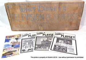 VTG 1953 WALT DISNEY LOUIS MARX TELEVISION PLAYHOUSE #4350 & 4 PLAYSET MAGAZINES - Picture 1 of 19