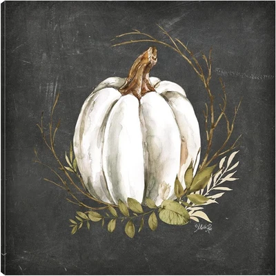 Decoración de pared de lona de calabaza blanca de la artista Marla Rae para sala de estar, dormitorio, Ba Foto 1 de 4