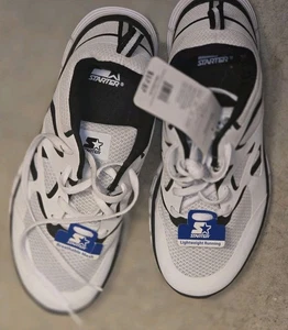 Starter Herren Größe 9 leichte Laufschuhe weiß schwarz Mesh Turnschuhe neu mit Etikett - Bild 1 von 5