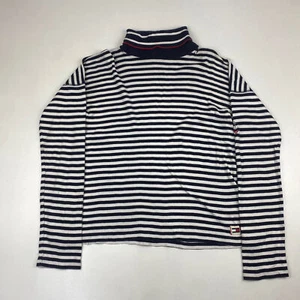 TOMMY HILFIGER Blue & White Womens Roll Neck Jumper , Size XL - Picture 1 of 6