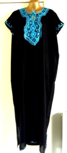 DAMEN TRADITIONELLER DJELLABA/MANTEL/KAFTAN ~ SCHWARZ ~ 52" BREIT x 52" LANG - Bild 1 von 2