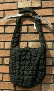 Rejolly Puffer Borsa a Tracolla Trapuntata in Nylon Puffy Bubble Tote Bag, Nero - Foto 1 di 3
