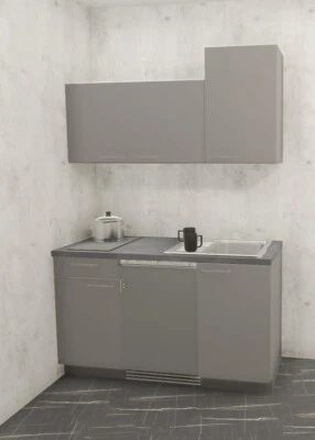 Küchenzeile SOLO 4.1 Singleküche Büroküche Miniküche 145 cm / Schränke montiert! - Bild 1 von 4