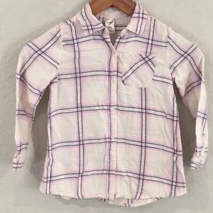 OshKosh B’Gosh Girls Sz 6/6X Checkered Flannel Button Shirt Fall - Picture 1 of 12