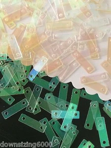 Sequins Rectangle 9mm Crystal Clear Cream Transparent AB Iridescent Choose Pack - Picture 1 of 2