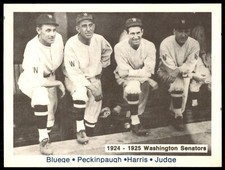 1975 TCMA 1924-1925 WASHINGTON SENATORS PECKINPAUGH/JUDGE/BUCKY HARRIS